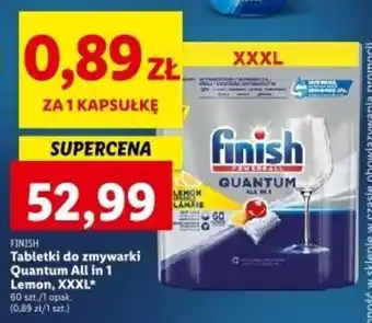 Lidl FINISH Tabletki do zmywarki Quantum All in 1 Lemon, XXXL* 60 szt. oferta