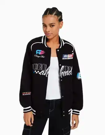 Bershka Kurtka wyścigowa z dzianiny dresowej oferta