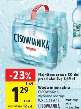 Intermarche Woda niegazowana cisowianka oferta