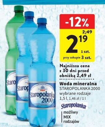 Intermarche Woda lekko gazowana staropolanka 2000 oferta
