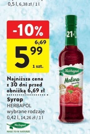 Intermarche Syrop malina herbapol oferta