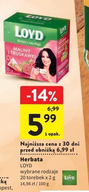 Intermarche Herbata malina-truskawka loyd tea the magic experience oferta