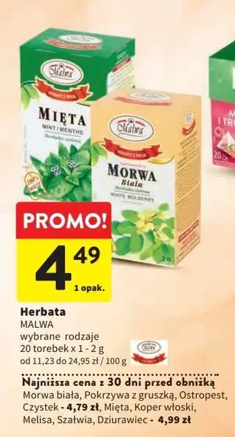 Intermarche Herbatka mięta malwa tea oferta