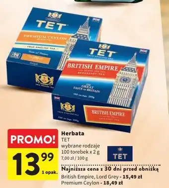 Intermarche Herbata ekspresowa tet premium ceylon oferta