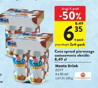 Intermarche Napój mleczno-czekoladowy zott monte drink oferta