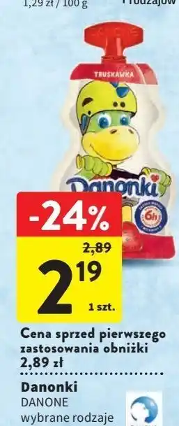 Intermarche Jogurt w saszetce truskawka danone danonki oferta