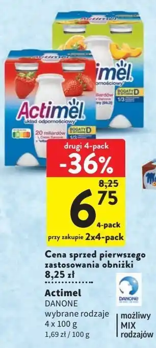 Intermarche Jogurt truskawka danone actimel oferta