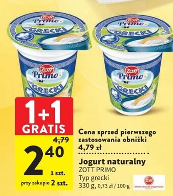 Intermarche Jogurt grecki zott primo oferta