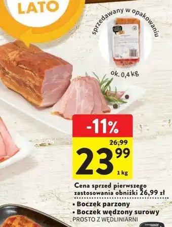 Intermarche Boczek wędzony parzony intermarche z własnej wędzarni oferta