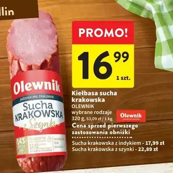 Intermarche Kiełbasa krakowska sucha z szynki olewnik oferta