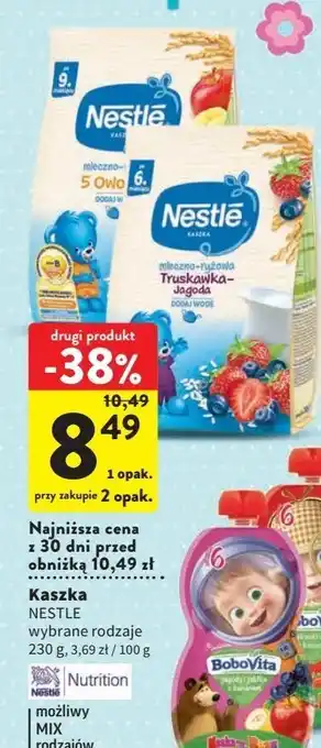 Intermarche Kaszka mleczno-ryżowa truskawka-jagoda nestle oferta