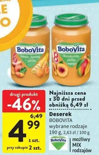 Intermarche Deserek brzoskwinie jabłko i mango bobovita oferta