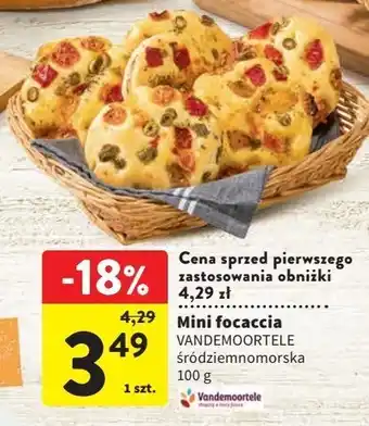 Intermarche Mini focaccia śródziemnomorska vandemoortele oferta