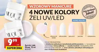 Biedronka Żel do paznokci budujący mleczny biały oferta