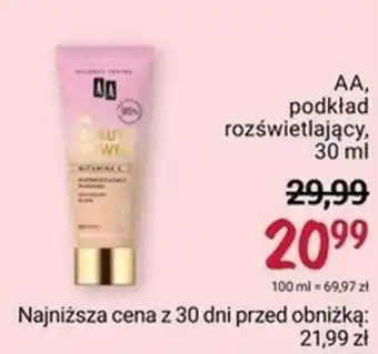Rossmann AA, podkład rozświetlający, 30ml oferta