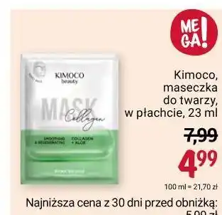 Rossmann Maska do twarzy wygładzająco-nawilżająca z hyaluronem kimoco beauty oferta