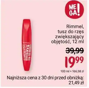 Rossmann Tusz do rzęs 001 black rimmel scandal eyes on demand volume oferta