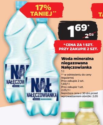 Netto Woda mineralna niegazowana nałęczowianka oferta