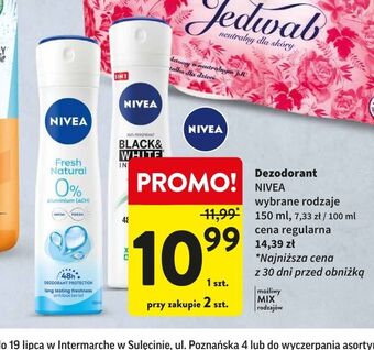 Intermarche Antyperspirant pure nivea invisible black & white oferta