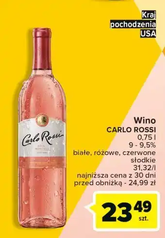 Carrefour Wino carlo rossi pink moscato oferta