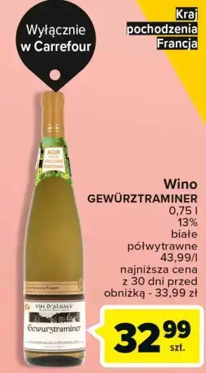 Carrefour Wino gewurztraminer vin d'alsace oferta
