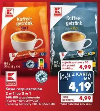 Kaufland Kawa 2 w 1 k-classic oferta