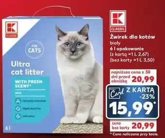 Kaufland Żwirek dla kota k-classic oferta