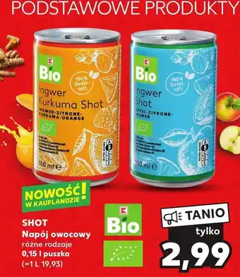 Kaufland Napój kurkuma shot k-classic bio oferta