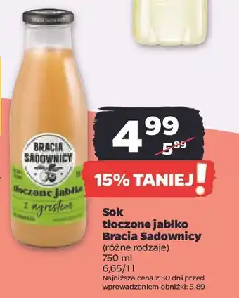 Netto Sok tłoczone jabłko z agrestem bracia sadownicy oferta