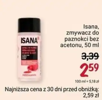 Rossmann Isana, zmywacz do paznokci bez acetonu, 50 ml oferta