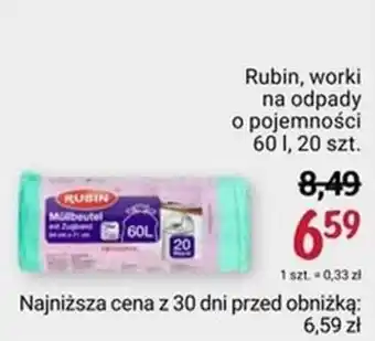 Rossmann Rubin, worki na odpady o pojemności 60 l, 20 szt. oferta
