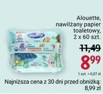 Rossmann Alouette, nawilżany papier toaletowy, 2 x 60 szt. oferta