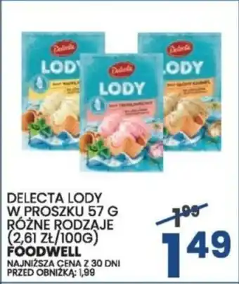 Wafelek DELECTA LODY W PROSZKU 57 G oferta
