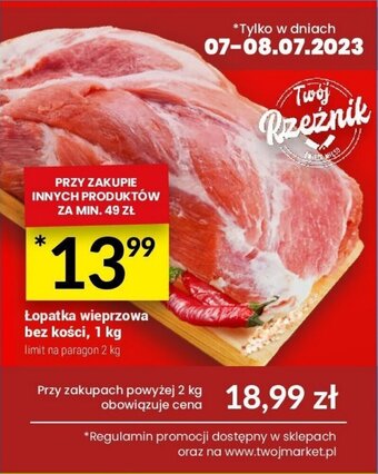 Twój Market Łopatka wieprzowa bez kości, 1 kg oferta