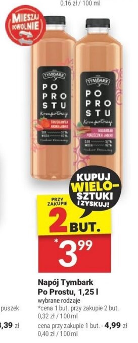 Twój Market Napój Tymbark Po prostu, 1,25 l oferta