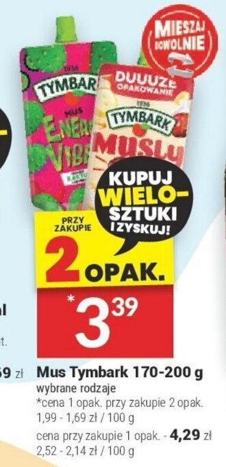 Twój Market Mus Tymbark 170-200 g oferta