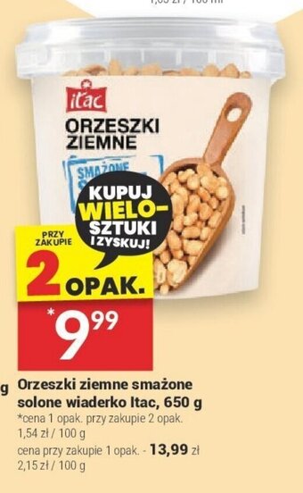 Twój Market Orzeszki ziemne smażone solone wiaderko Itac, 650 g oferta