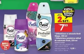 Twój Market Odświeżacz w aerozolu Brait Shape, 300 ml / Odświeżacz powietrza wkład do automatu Brait, 250 ml oferta