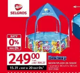 Selgros BASEN SPLASH-IN-SHADE +wymiary: 183x51x 183 cm oferta