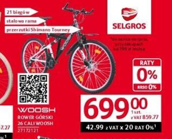 Selgros WOOSH ROWER GÓRSKI 26 CALI WOOSH oferta