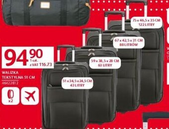 Selgros WALIZKA TEKSTYLNA 51 CM oferta