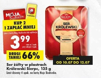 Biedronka Ser żółty w plastrach Królewski Sierpc, 135 g oferta