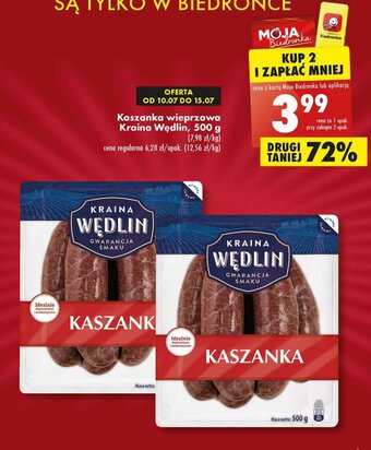 Biedronka Kaszanka wieprzowa Kraina Wędlin, 500 g oferta