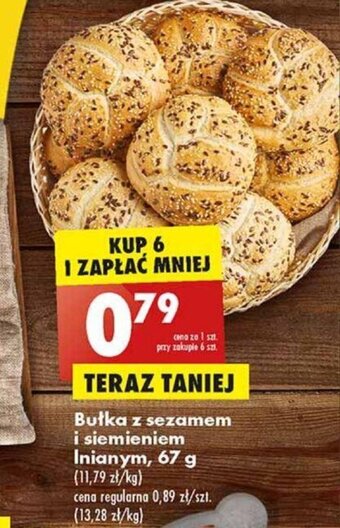 Biedronka Bułka z sezamem i siemieniem Inianym, 67 g oferta