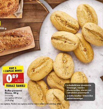 Biedronka Bułka poranna fitness, 80 g oferta