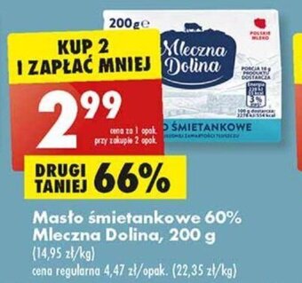 Biedronka Masło śmietankowe 60% Mleczna Dolina, 200 g oferta