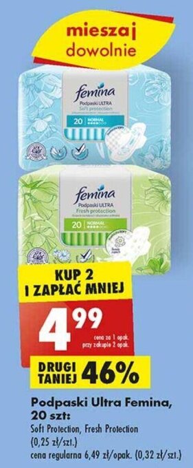Biedronka Podpaski Ultra Femina, 20 szt. oferta