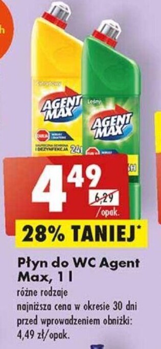 Biedronka Płyn do WC Agent Max, 1l oferta
