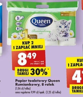 Biedronka Papier toaletowy Queen Rumiankowy, 8 rolek oferta