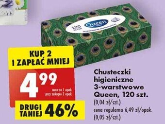 Biedronka Chusteczki higieniczne 3-warstwowe Queen, 120 szt. oferta